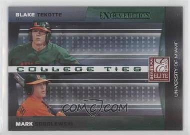 2008 Donruss Elite Extra Edition - College Ties - Green #CTC-7 - Blake Tekotte, Mark Sobolewski /1500