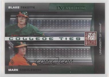 2008 Donruss Elite Extra Edition - College Ties - Green #CTC-7 - Blake Tekotte, Mark Sobolewski /1500