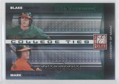 2008 Donruss Elite Extra Edition - College Ties - Green #CTC-7 - Blake Tekotte, Mark Sobolewski /1500