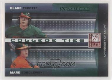 2008 Donruss Elite Extra Edition - College Ties - Green #CTC-7 - Blake Tekotte, Mark Sobolewski /1500