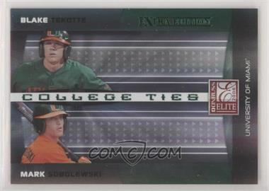 2008 Donruss Elite Extra Edition - College Ties - Green #CTC-7 - Blake Tekotte, Mark Sobolewski /1500