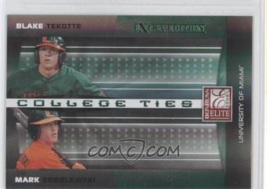 2008 Donruss Elite Extra Edition - College Ties - Green #CTC-7 - Blake Tekotte, Mark Sobolewski /1500