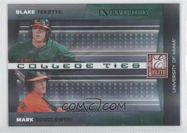 2008 Donruss Elite Extra Edition - College Ties - Green #CTC-7 - Blake Tekotte, Mark Sobolewski /1500