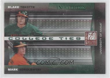 2008 Donruss Elite Extra Edition - College Ties - Green #CTC-7 - Blake Tekotte, Mark Sobolewski /1500