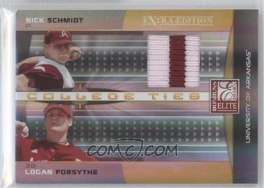 2008 Donruss Elite Extra Edition - College Ties - Jerseys Prime #CTC-8 - Nick Schmidt, Logan Forsythe /25