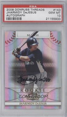 2008 Donruss Threads - [Base] #143 - Rookie - Jharmidy DeJesus /465 [PSA 10 GEM MT]