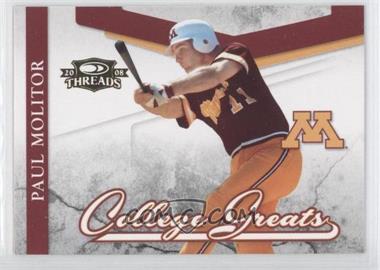 2008 Donruss Threads - College Greats #CG-5 - Paul Molitor