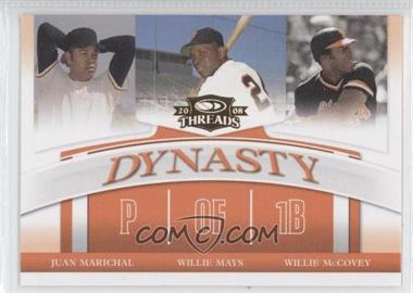 2008 Donruss Threads - Dynasty #D-3 - Juan Marichal, Willie Mays, Willie McCovey