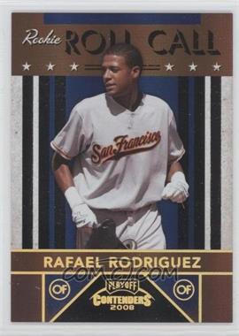 2008 Playoff Contenders - Rookie Roll Call - Black #3 - Rafael Rodriguez /100