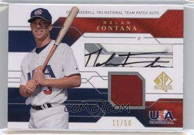 2008 SP Authentic - USA Baseball 18U National Team Patch Autograph #JTA-NF - Nolan Fontana /50