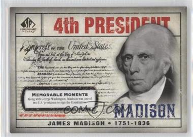 2008 SP Legendary Cuts - [Base] - Memorable Moments #107.1 - James Madison (Along with George Washington, Madison) /1