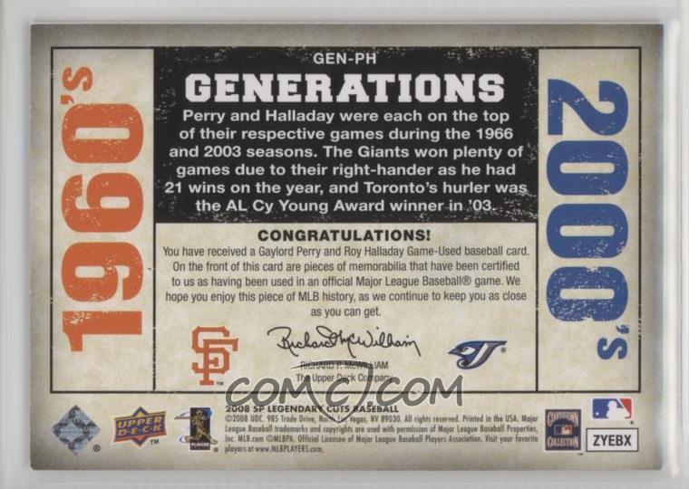 2008 Sp Legendary Cuts Generations Dual Memorabilia Gen Ph