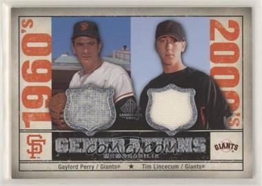 2008 SP Legendary Cuts - Generations Dual Memorabilia #GEN-PL - Tim Lincecum, Gaylord Perry