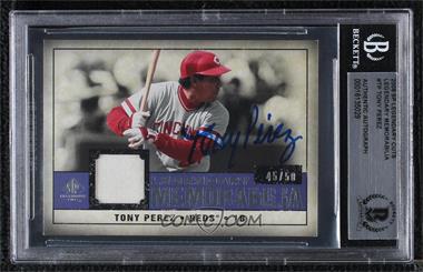 2008 SP Legendary Cuts - Legendary Memorabilia - Violet #LM-TP - Tony Perez /50 [BAS BGS Authentic]