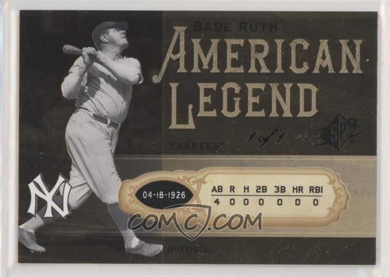 2008 SPx - Babe Ruth American Legend - Boxscore #BR59 - Babe Ruth /1