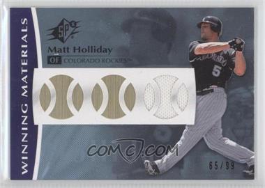 2008 SPx - Winning Materials - Baseball Die-Cut #WM-MH - Matt Holliday /99