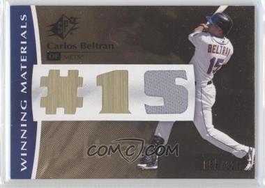 2008 SPx - Winning Materials - Jersey Number #WM-CB - Carlos Beltran /125