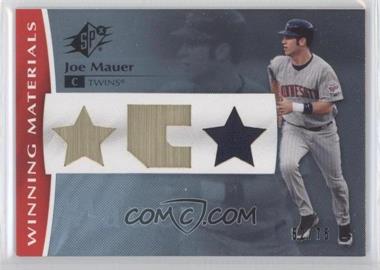 2008 SPx - Winning Materials - Position #WM-JM - Joe Mauer /75