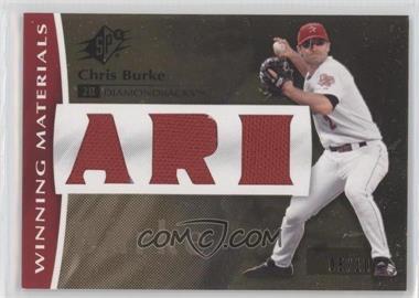 2008 SPx - Winning Materials - Team Triple Swatch #WM-CH - Chris Burke /10