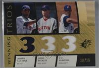 Johan Santana, Josh Beckett, C.C. Sabathia [Noted] #/15