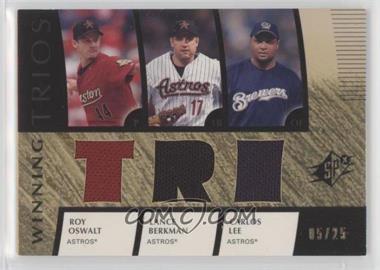 2008 SPx - Winning Trios - TRI #WT-LBO - Roy Oswalt, Lance Berkman, Carlos Lee /25