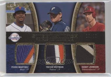 2008 Sweet Spot - Sweet Swatch Triple Memorabilia - Patches #TS-JMH - Trevor Hoffman, Randy Johnson, Pedro Martinez /25 [EX to NM]