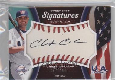 2008 Sweet Spot - USA Signatures - Ball Red Stitching Black Ink #USA-CC - Christian Colon /230