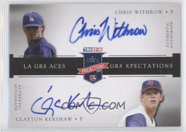 2008 TRISTAR PROjections - GR8 Xpectations Autographs Dual - Black 25 #_CWCK - Chris Withrow, Clayton Kershaw /25
