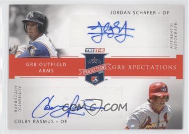 2008 TRISTAR PROjections - GR8 Xpectations Autographs Dual - Red 5 #_JSCR - Jordan Schafer, Colby Rasmus /5