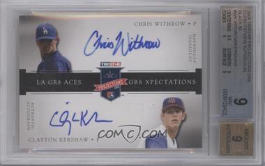 2008 TRISTAR PROjections - GR8 Xpectations Autographs Dual #_CWCK - Chris Withrow, Clayton Kershaw /50 [BGS 9 MINT]