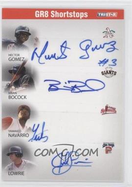 2008 TRISTAR PROjections - GR8 Xpectations Autographs Quadruple - Red 25 #GBNL - Hector Gomez, Brian Bocock, Yamaico Navarro, Jed Lowrie /25