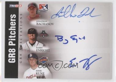 2008 TRISTAR PROjections - GR8 Xpectations Autographs Triple - Black 25 #BEK - Jonathan Bachanov, Barry Enright, Eddie Kunz /25