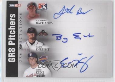 2008 TRISTAR PROjections - GR8 Xpectations Autographs Triple - Black 25 #BEK - Jonathan Bachanov, Barry Enright, Eddie Kunz /25