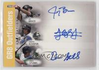 Jay Bruce, Jordan Schafer, Drew Stubbs #/25