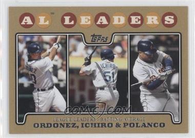 2008 Topps - [Base] - Gold Border #15 - League Leaders - Magglio Ordonez, Ichiro, Placido Polanco /2008