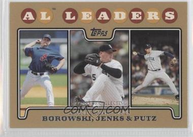 2008 Topps - [Base] - Gold Border #181 - League Leaders - Joe Borowski, Bobby Jenks, J.J. Putz /2008