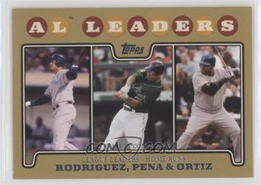 2008 Topps - [Base] - Gold Border #61 - League Leaders - Alex Rodriguez, Carlos Pena, David Ortiz /2008