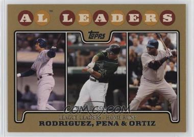 2008 Topps - [Base] - Gold Border #61 - League Leaders - Alex Rodriguez, Carlos Pena, David Ortiz /2008