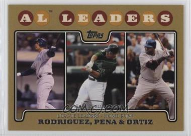 2008 Topps - [Base] - Gold Border #61 - League Leaders - Alex Rodriguez, Carlos Pena, David Ortiz /2008