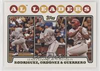 League Leaders - Alex Rodriguez, Magglio Ordonez, Vladimir Guerrero