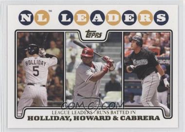 2008 Topps - [Base] - Gold Foil #58 - League Leaders - Matt Holliday, Ryan Howard, Miguel Cabrera