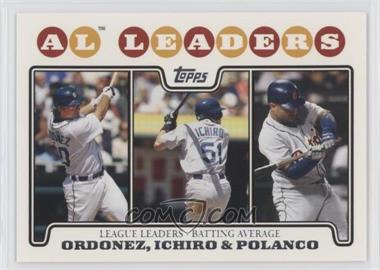 2008 Topps - [Base] #15 - League Leaders - Magglio Ordonez, Ichiro, Placido Polanco