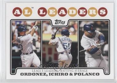 2008 Topps - [Base] #15 - League Leaders - Magglio Ordonez, Ichiro, Placido Polanco