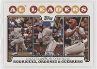 League Leaders - Alex Rodriguez, Magglio Ordonez, Vladimir Guerrero