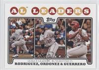 League Leaders - Alex Rodriguez, Magglio Ordonez, Vladimir Guerrero