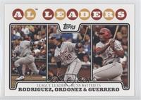 League Leaders - Alex Rodriguez, Magglio Ordonez, Vladimir Guerrero