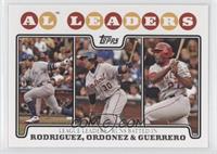 League Leaders - Alex Rodriguez, Magglio Ordonez, Vladimir Guerrero