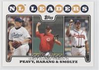 League Leaders - Jake Peavy, Aaron Harang, John Smoltz