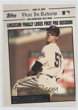 2008 Topps - Year in Review #YR74 - Tim Lincecum [EX to NM]