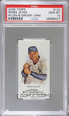 2008 Topps Allen & Ginter's - [Base] - Mini #120 - Derek Jeter [PSA 10 GEM MT]